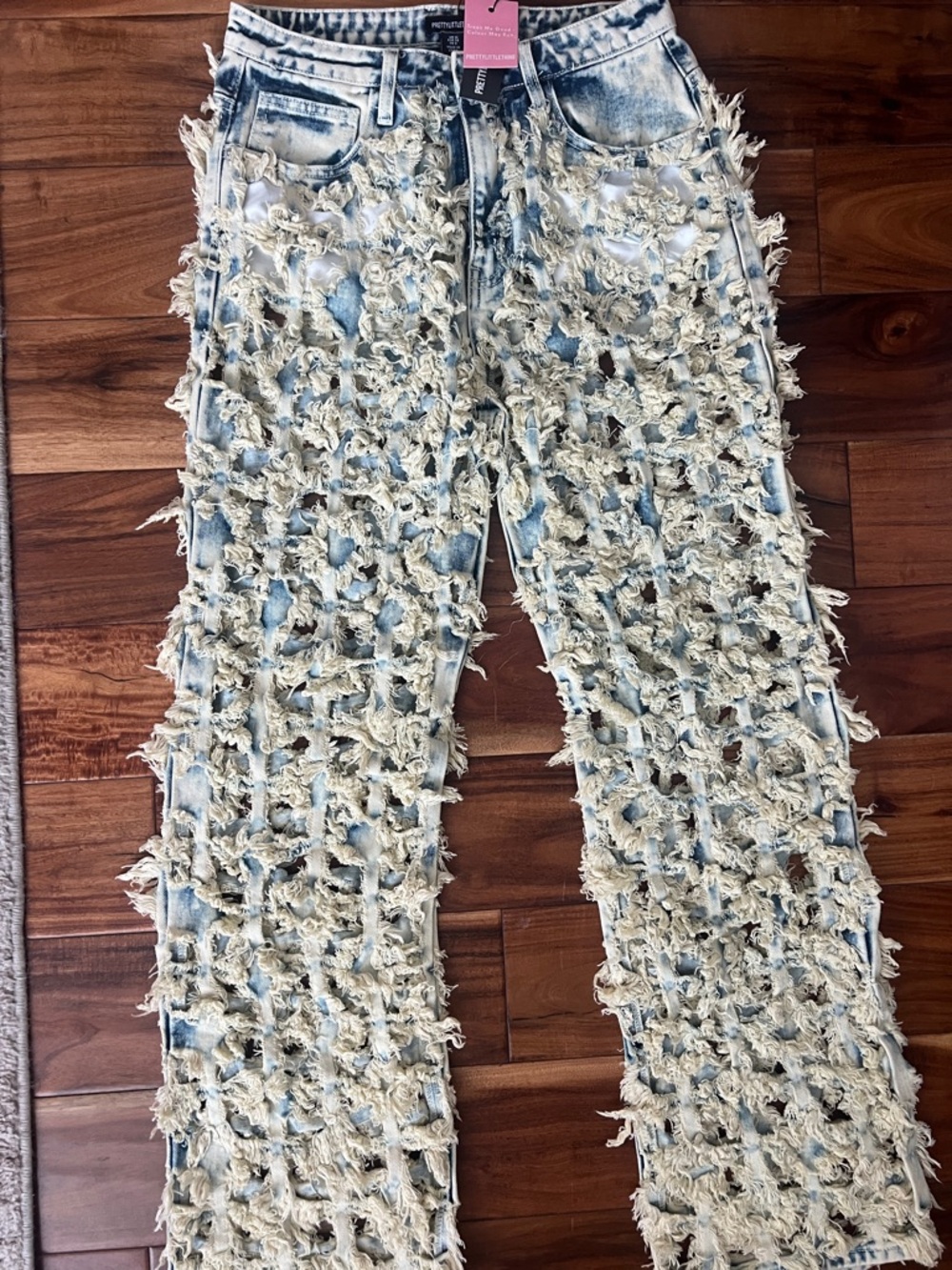 PrettyLittleThing Light Blue Distressed Straight Leg Jeans